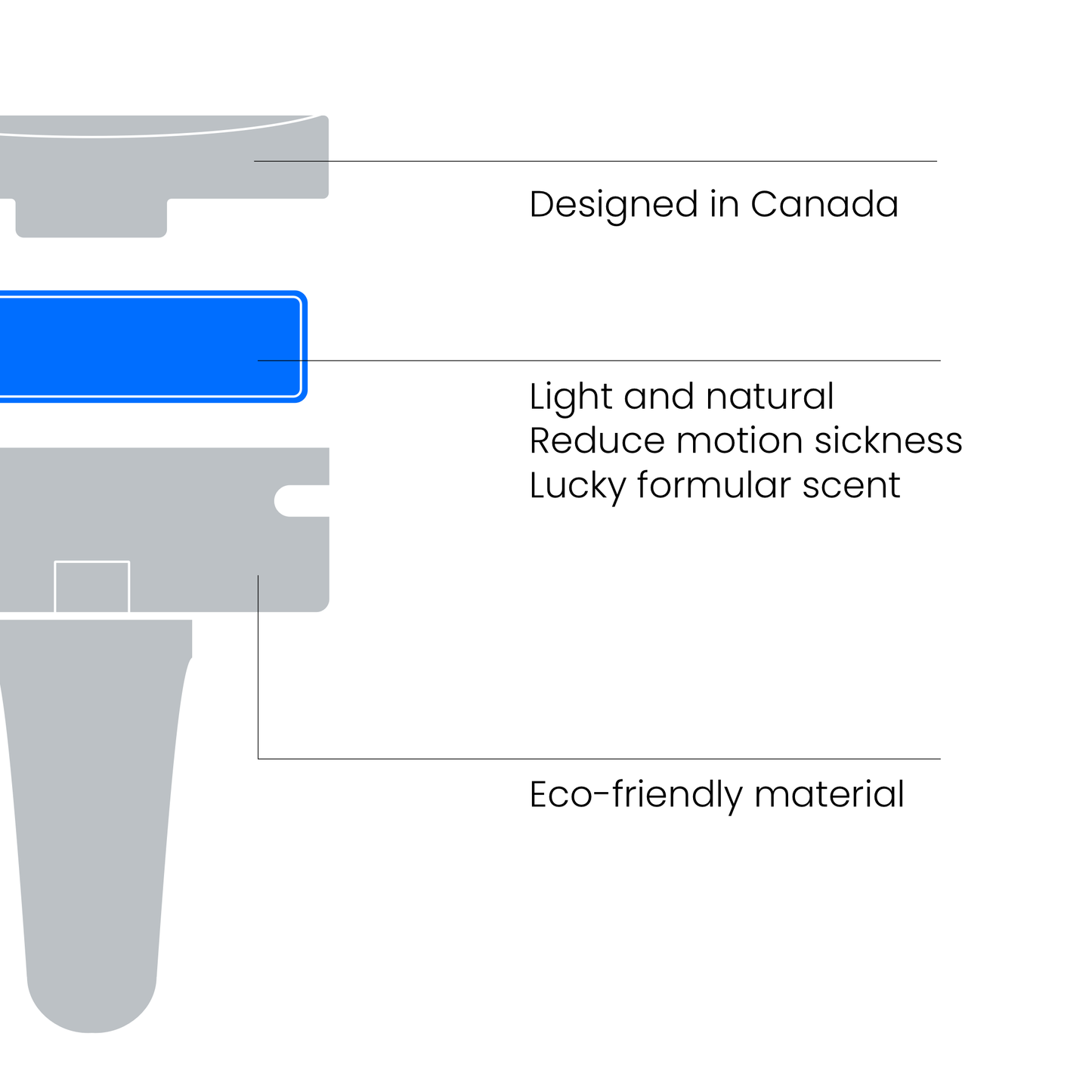 A view of the fortune elment car diffuser diagram on the left side, highlighting its base design, structural details, and showcasing the clip for user reference.
