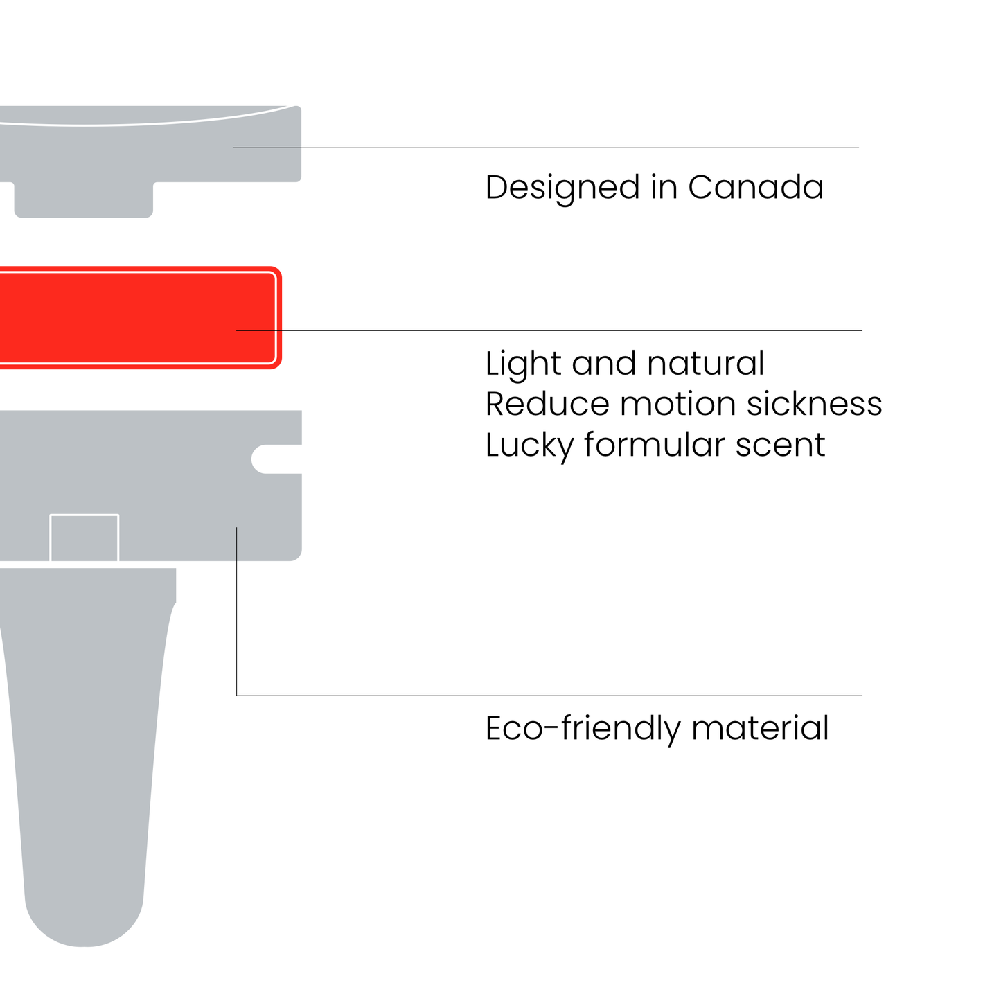 A view of the fortune elment car diffuser diagram on the left side, highlighting its base design, structural details, and showcasing the clip for user reference.