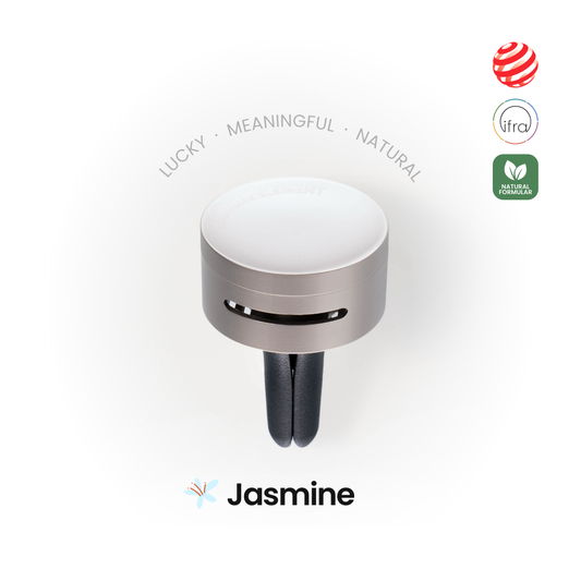A front view of the fortune element car diffuser for water element, showcasing its minimalist design, material, and color.