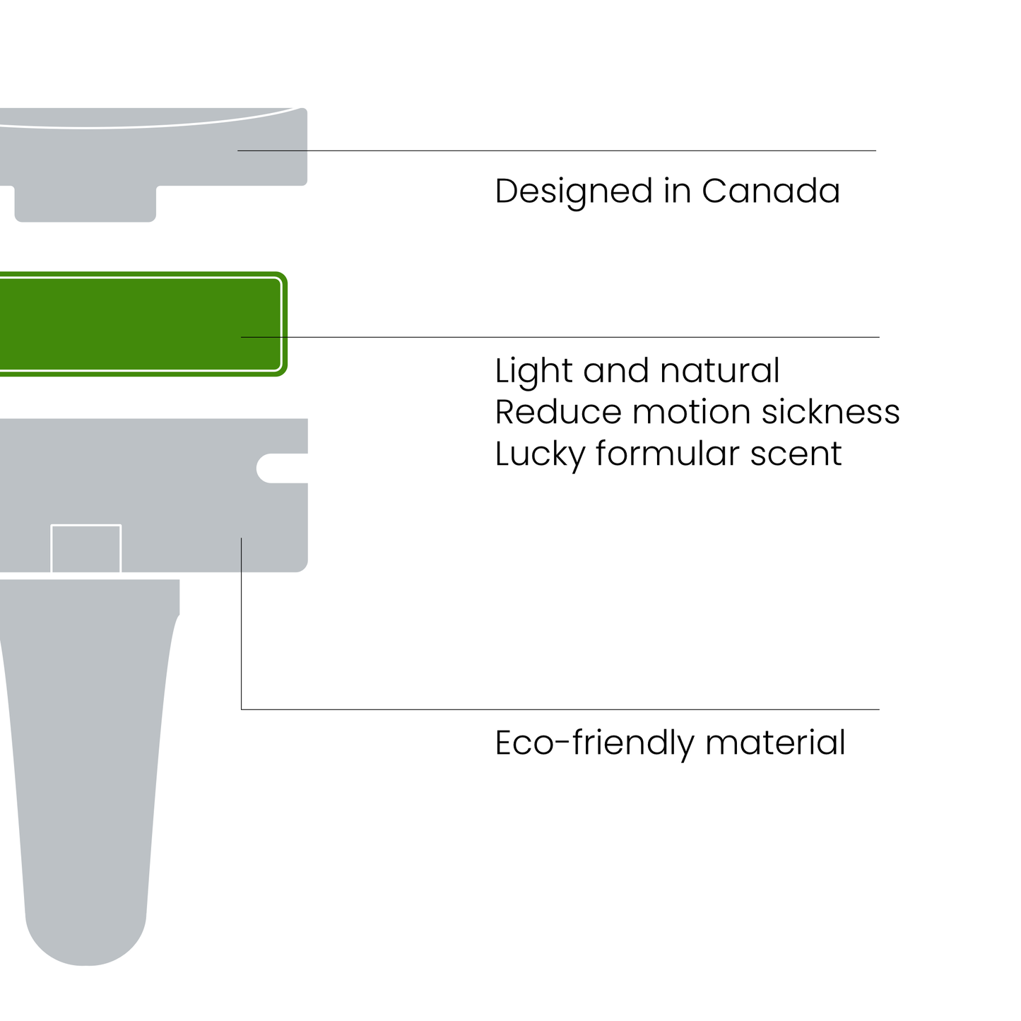 A view of the fortune elment car diffuser diagram on the left side, highlighting its base design, structural details, and showcasing the clip for user reference.